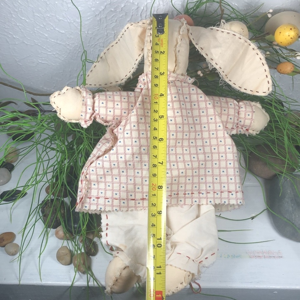 Bunny Rabbit Doll w/ Baby Farmhouse Handmade Distressed Rustic Rabbit Doll - Picture 12 of 12